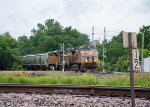 A northbound train approaches the junction  